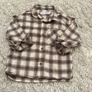 Zara Toddler Boy Plaid Button Down Shirt size 18-24M
